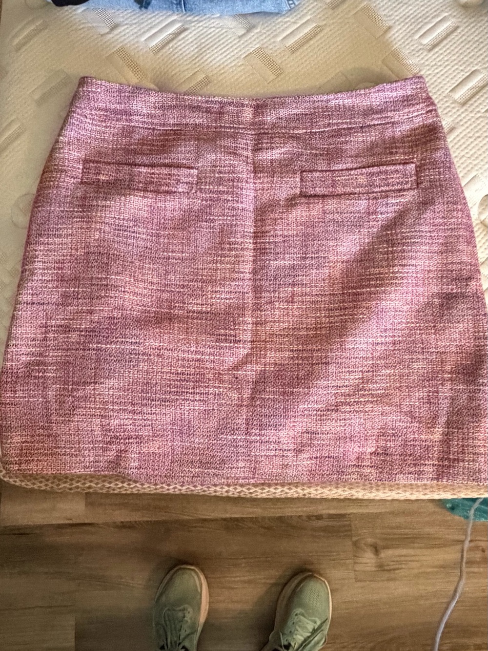 LOFT Pink Tweed Mini Skirt